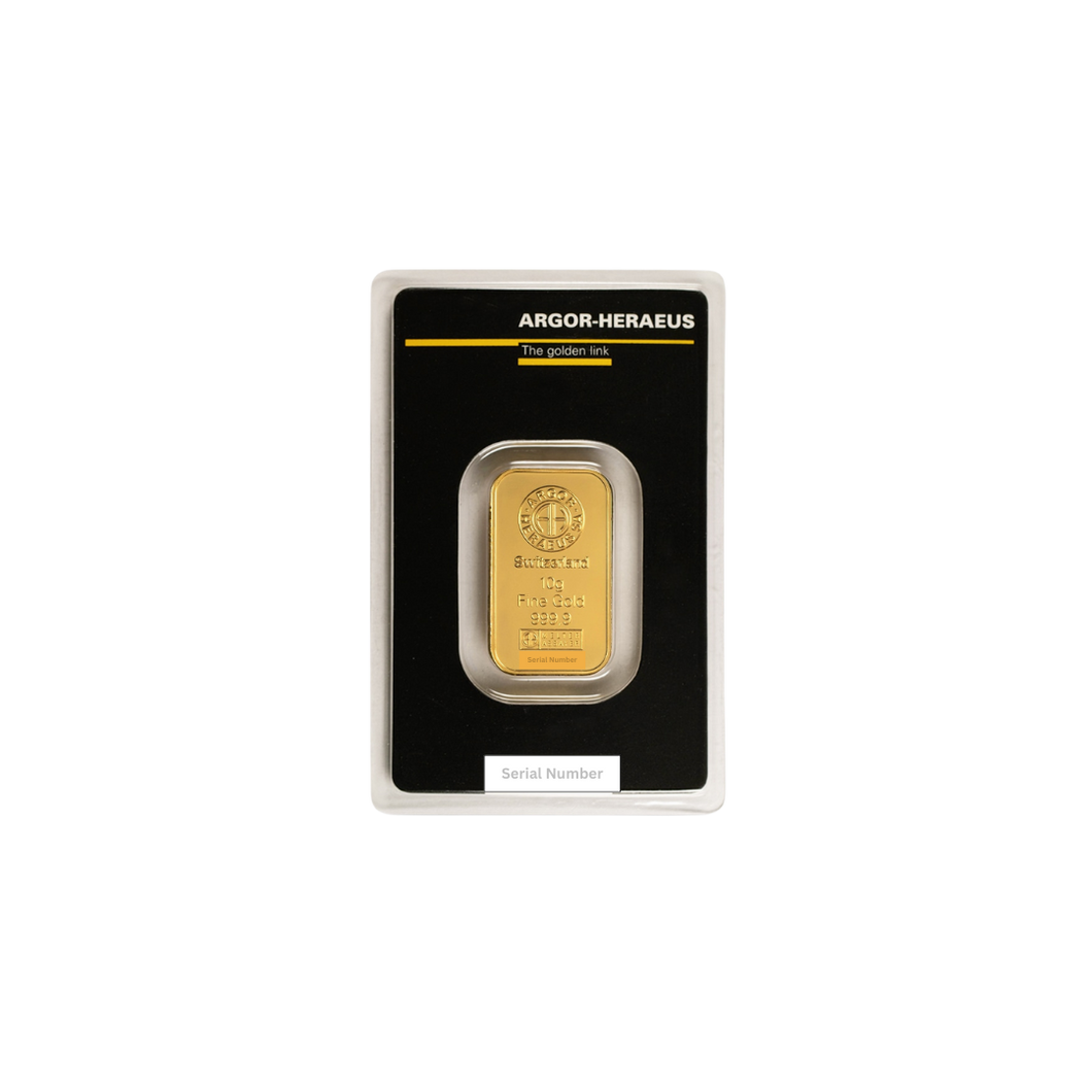 10 gram Argor-Heraeus Gold Bar (In Assay)