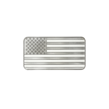 10 oz Silver American Flag Bar