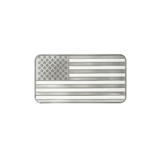 10 oz Silver American Flag Bar