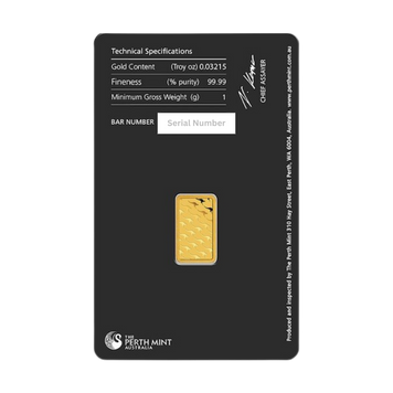 1 gram Perth Mint Gold Bar (In Assay)