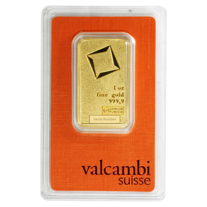 1 oz Valcambi Suisse Gold Bar (In Assay)