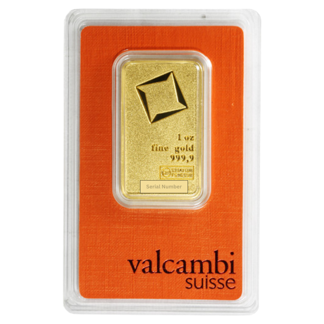 1 oz Valcambi Suisse Gold Bar (In Assay)