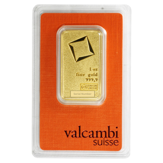 1 oz Valcambi Suisse Gold Bar (In Assay)