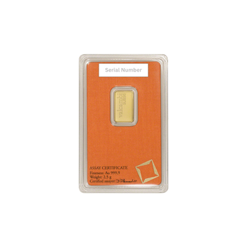 2.5 gram Valcambi Suisse Gold Bar (In Assay)