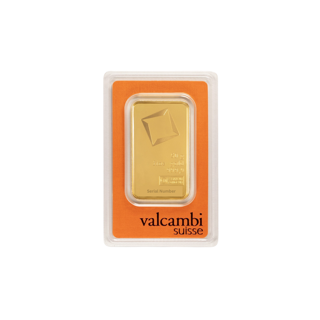 50 gram Valcambi Suisse Gold Bar (In Assay)