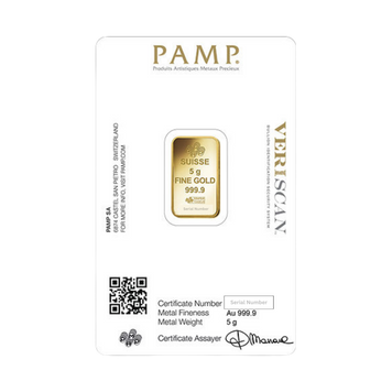 5 gram Pamp Suisse Gold Bar (In Assay)