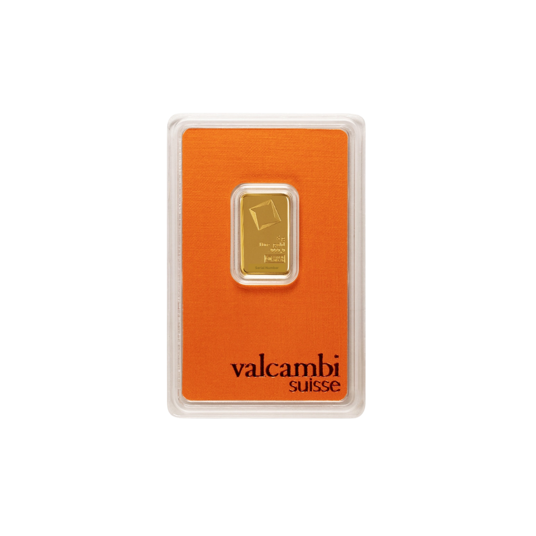 5 gram Valcambi Suisse Gold Bar (In Assay)
