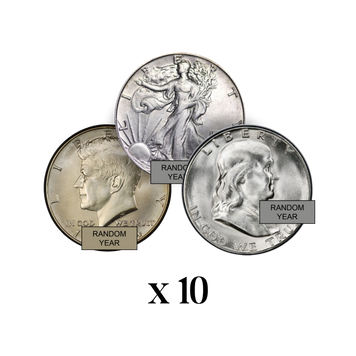 90% - $5 FV Silver U.S. Halves (1892-1964)