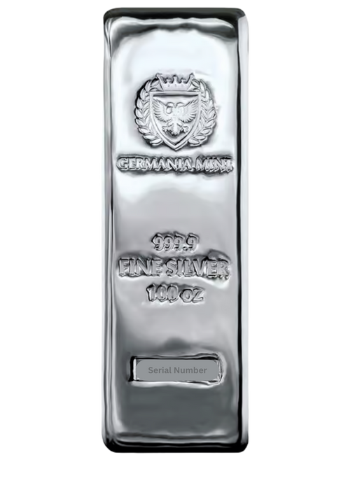 100 oz Germania Mint Silver Bar (Cast)