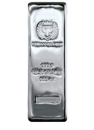 100 oz Germania Mint Silver Bar (Cast)