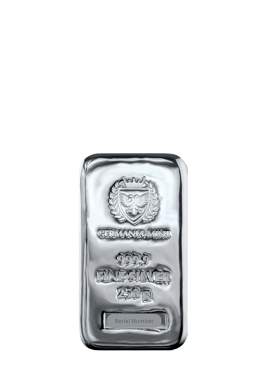 250 gram Germania Mint Silver Bar (Cast)