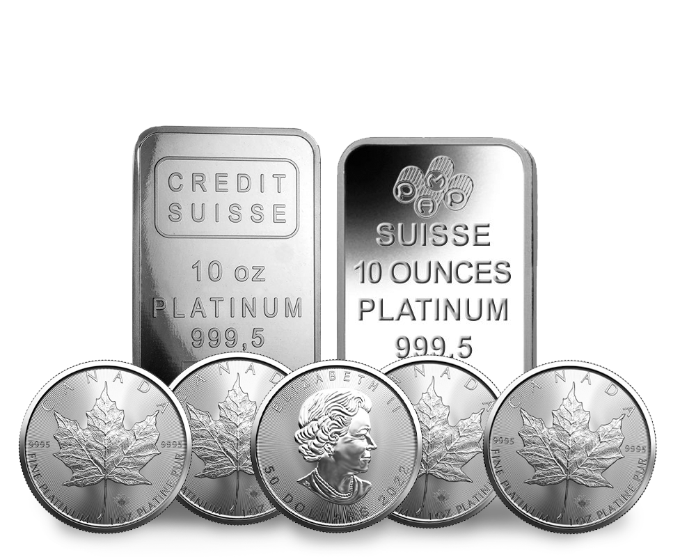 Various Platinum Bullion Bars and Coins