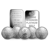 Various Platinum Bullion Bars and Coins