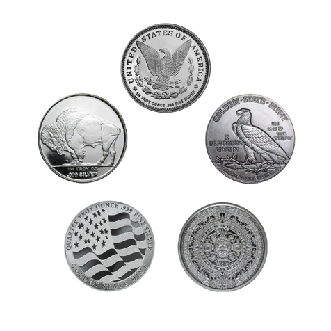 set of 1/4 oz Silver rounds