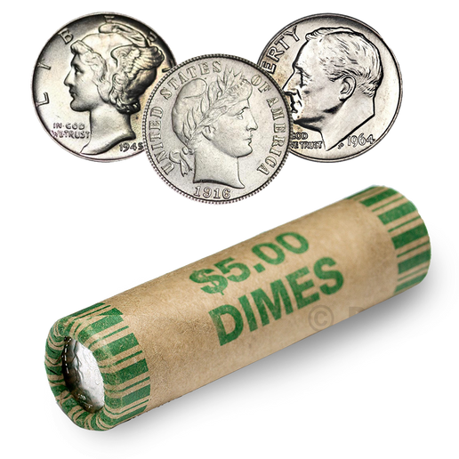 Roll of 90% U.S. Dimes