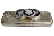 50 oz Johnson Matthey Silver Bar and rounds